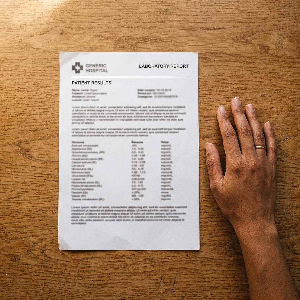 Printed Lab Report Flat Lay